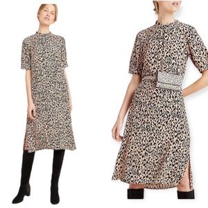 Anthropologie McKenzie Leopard Print Midi Dress